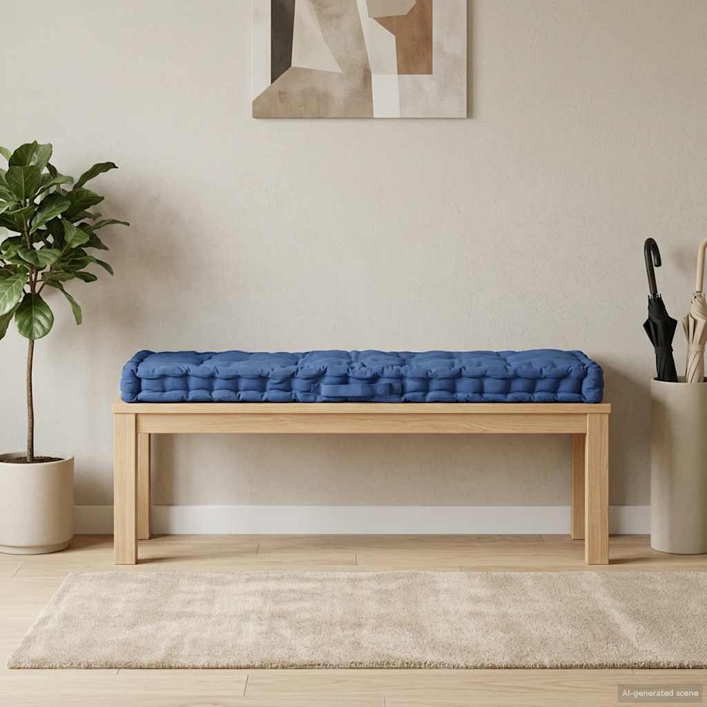 Paletni podni jastuk pamučni 120 x 40 x 7 cm svjetloplavi