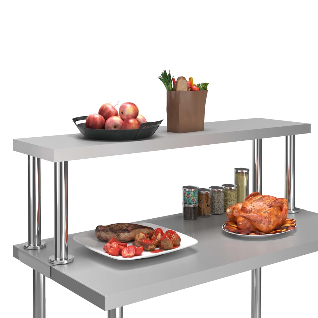 Polica za radni stol 120 x 30 x 35 cm od nehrđajućeg čelika