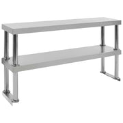 Polica za radni stol s 2 razine 120x30x65 cm nehrđajući čelik