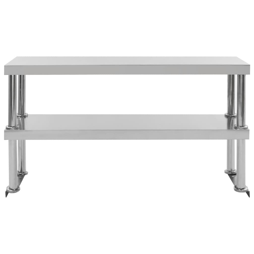 Polica za radni stol s 2 razine 120x30x65 cm nehrđajući čelik