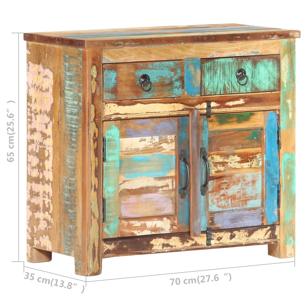 Komoda od masivnog obnovljenog drva 70 x 35 x 65 cm
