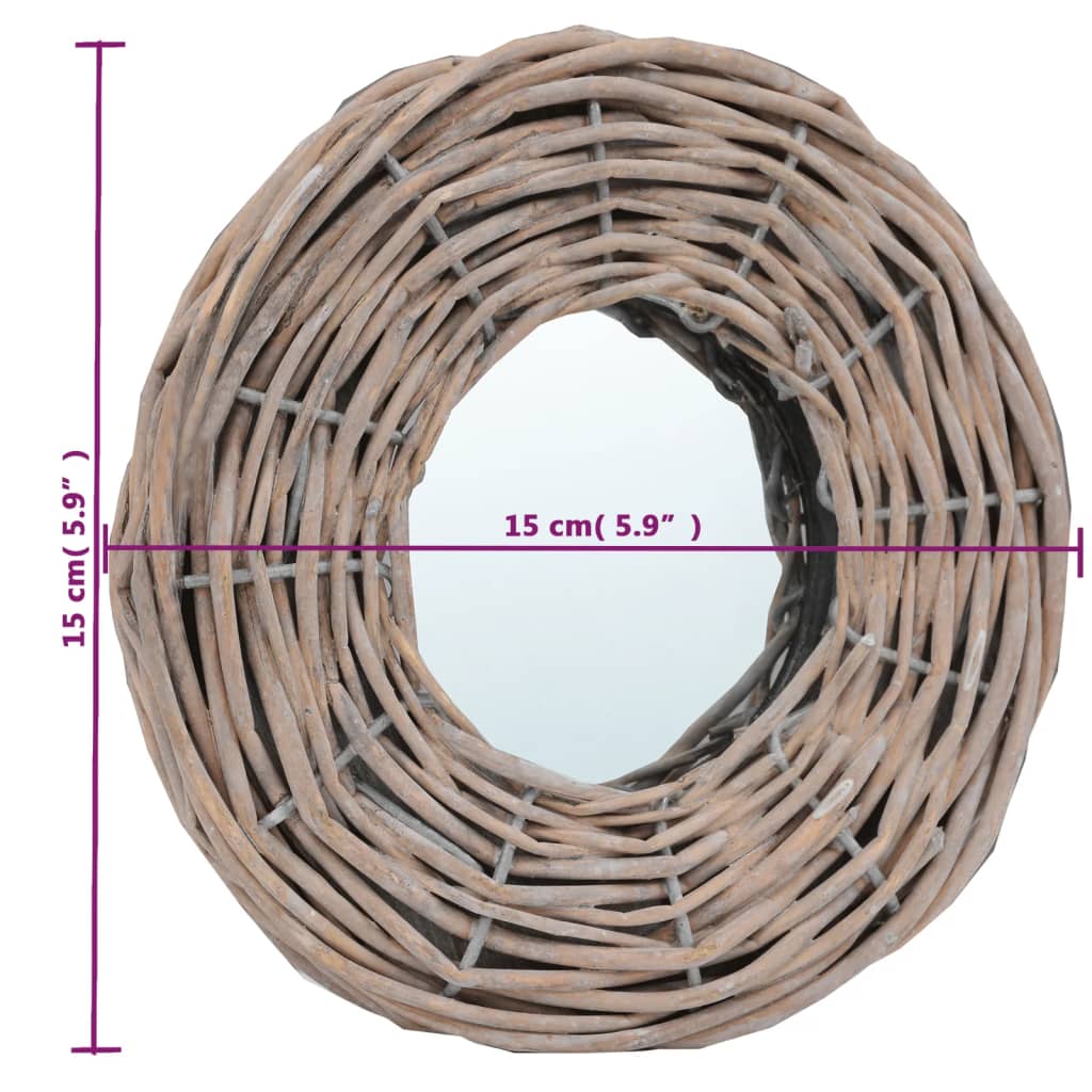 Ogledala od pruća 3 kom 15 cm