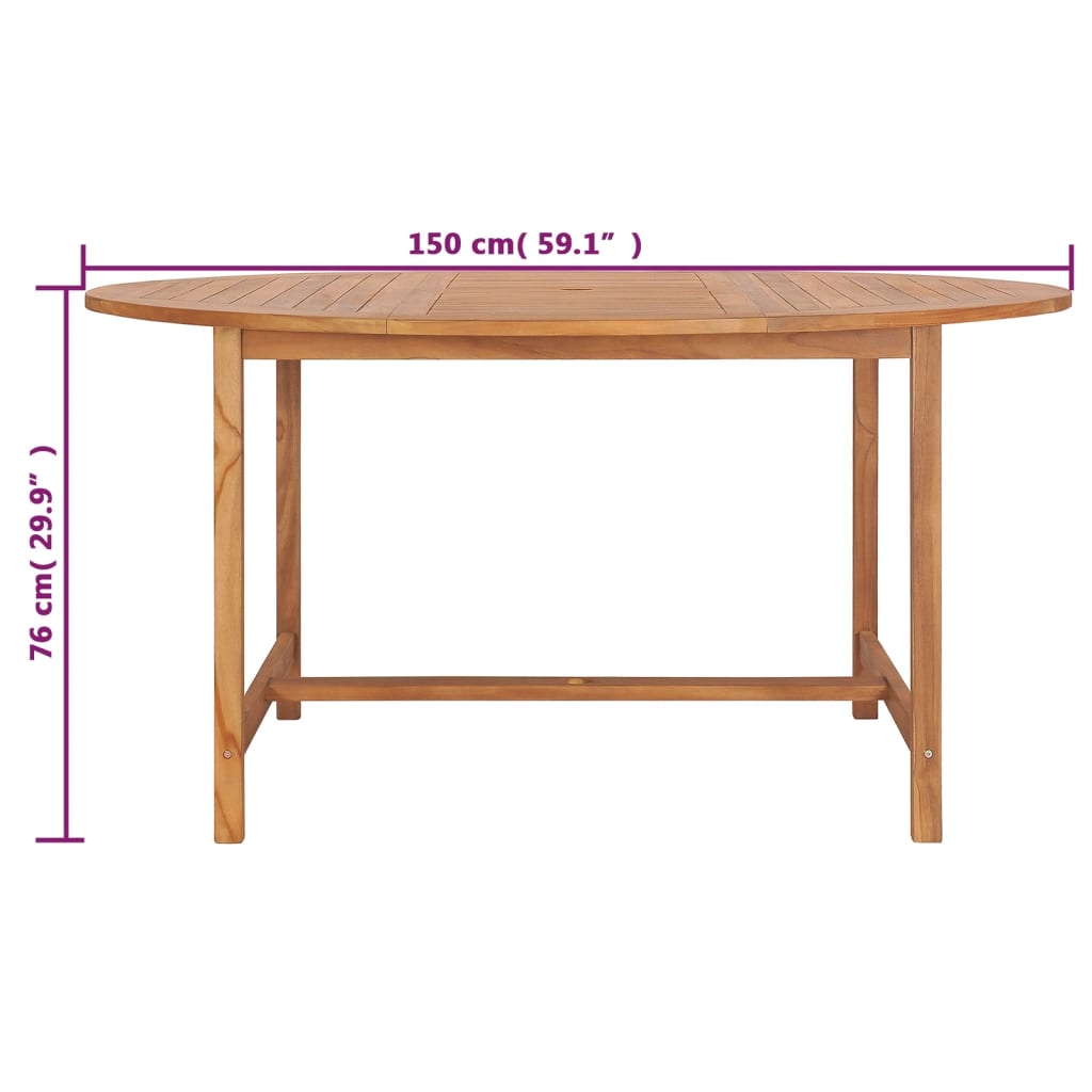 Vrtni stol 150 x 76 cm od masivne tikovine
