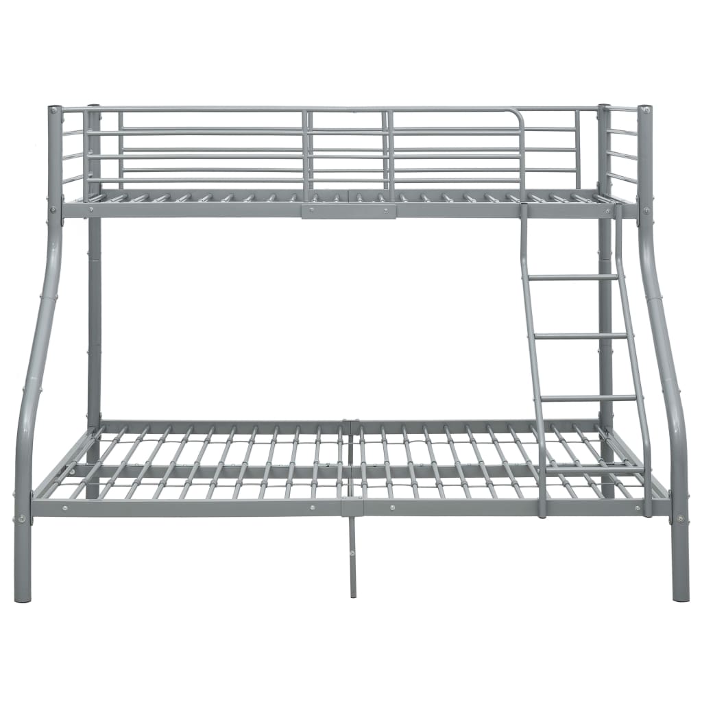Okvir za krevet na kat sivi metalni 140 x 200 / 90 x 200 cm