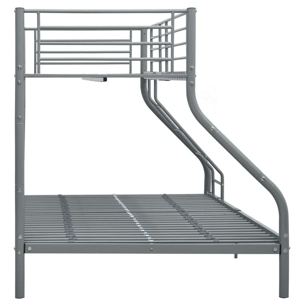 Okvir za krevet na kat sivi metalni 140 x 200 / 90 x 200 cm