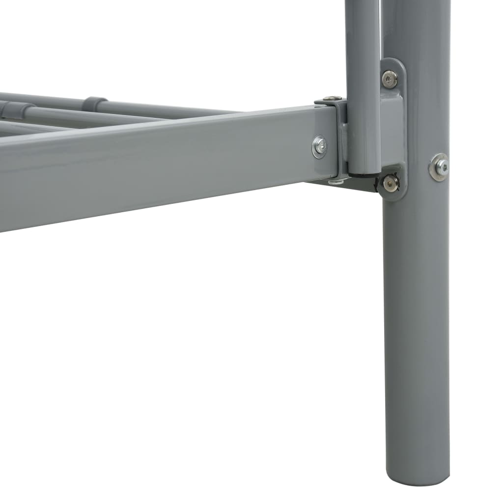 Okvir za krevet na kat sivi metalni 140 x 200 / 90 x 200 cm
