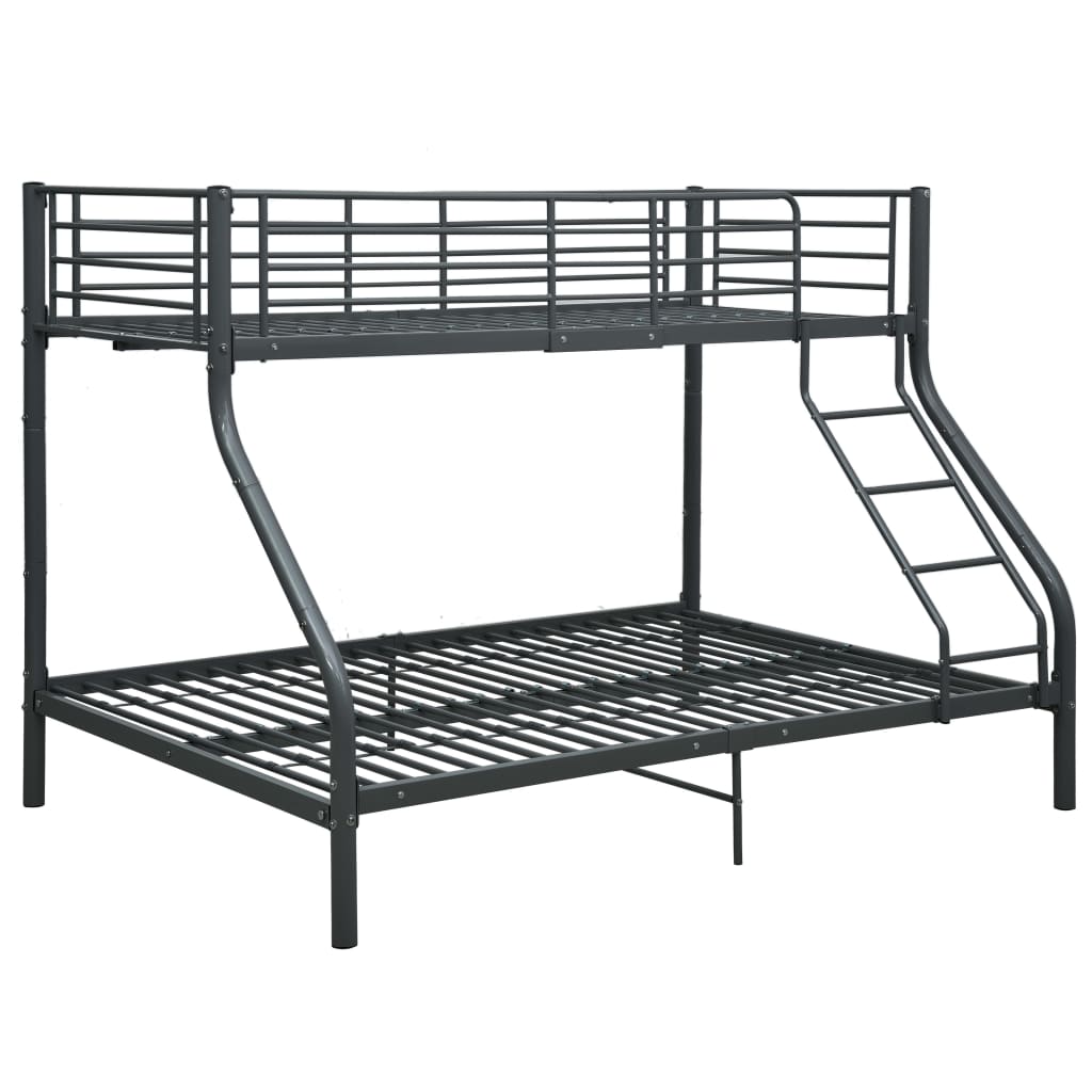 Okvir za krevet na kat crni metalni 140 x 200 / 90 x 200 cm