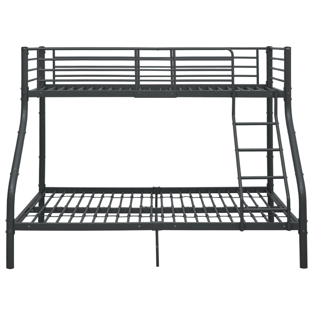 Okvir za krevet na kat crni metalni 140 x 200 / 90 x 200 cm