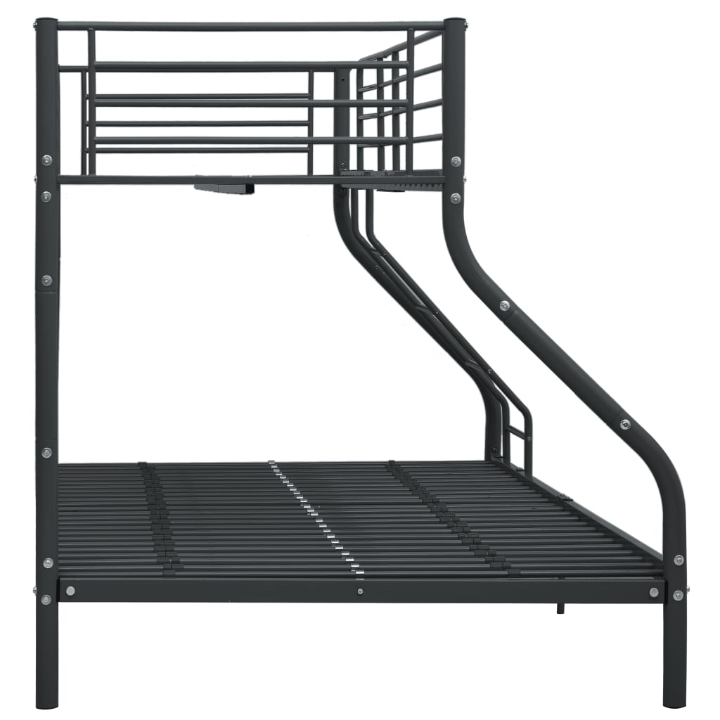 Okvir za krevet na kat crni metalni 140 x 200 / 90 x 200 cm