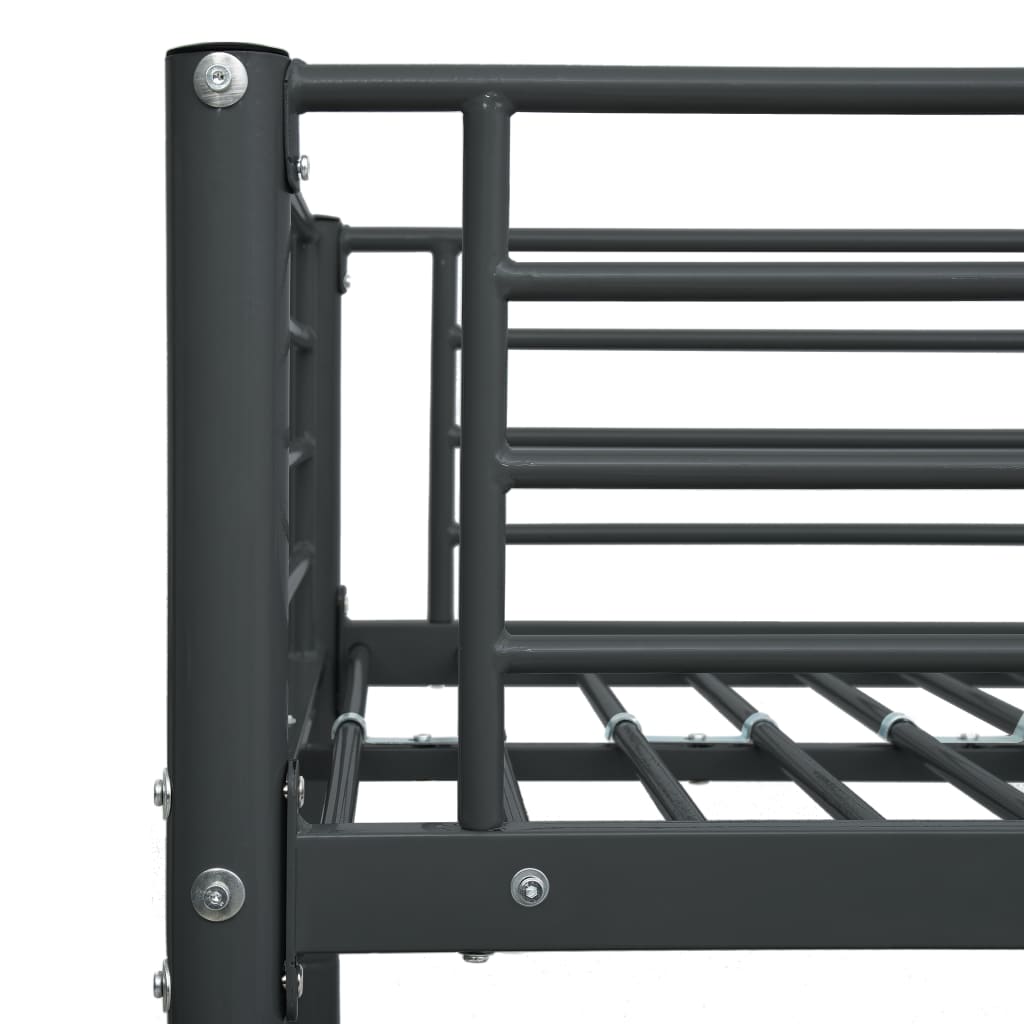 Okvir za krevet na kat crni metalni 140 x 200 / 90 x 200 cm