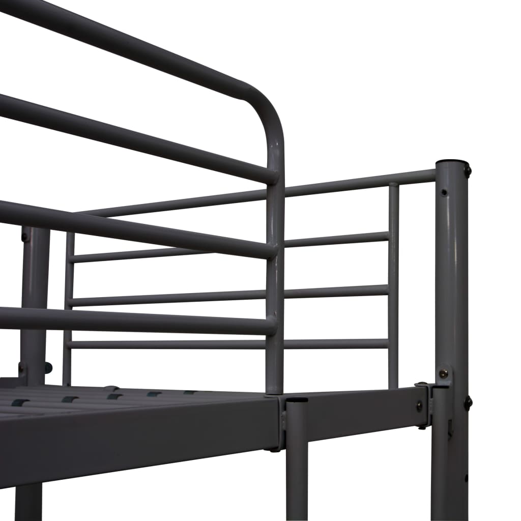 Krevet na kat sa stolićima u okviru crni metalni 90 x 200 cm