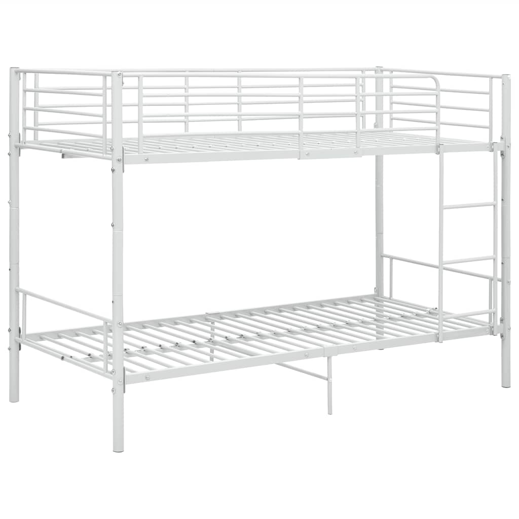 Krevet na kat bijeli metalni 90 x 200 cm