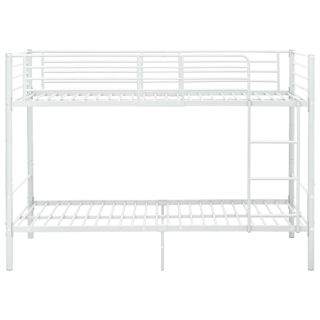 Krevet na kat bijeli metalni 90 x 200 cm