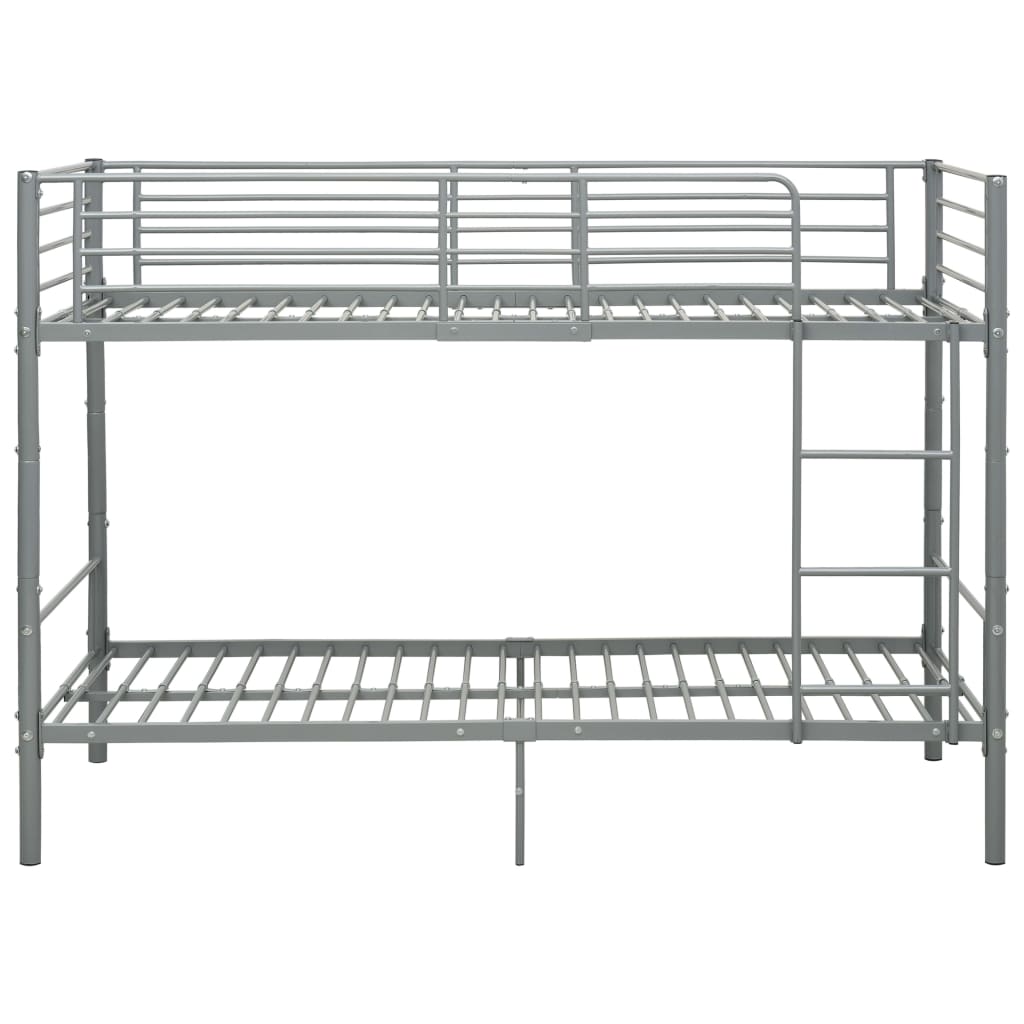 Krevet na kat sivi metalni 90 x 200 cm
