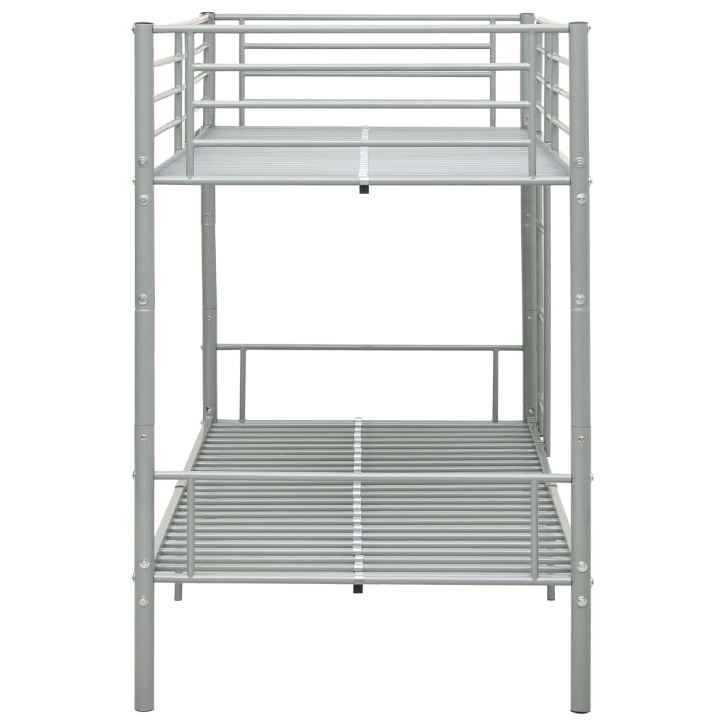 Krevet na kat sivi metalni 90 x 200 cm