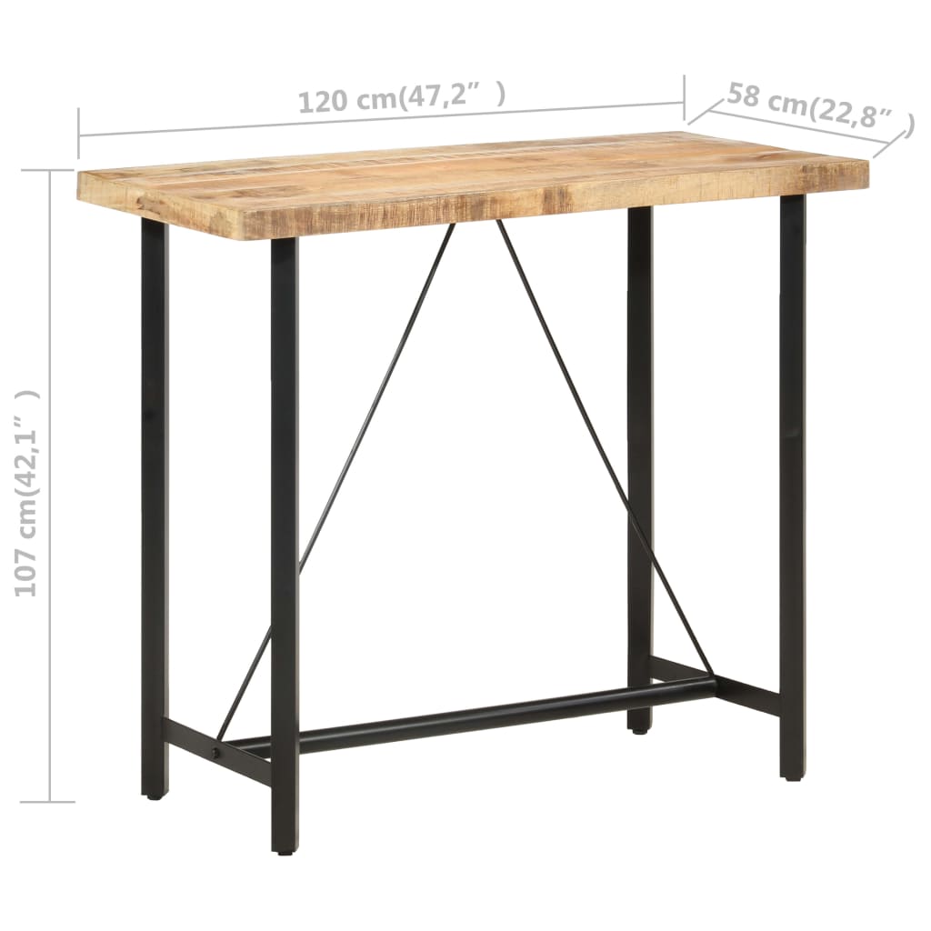Barski stol 120 x 58 x 107 cm od grubog drva manga