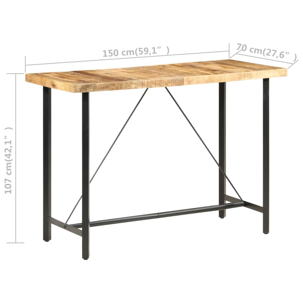 Barski stol 150 x 70 x 107 cm od grubog drva manga