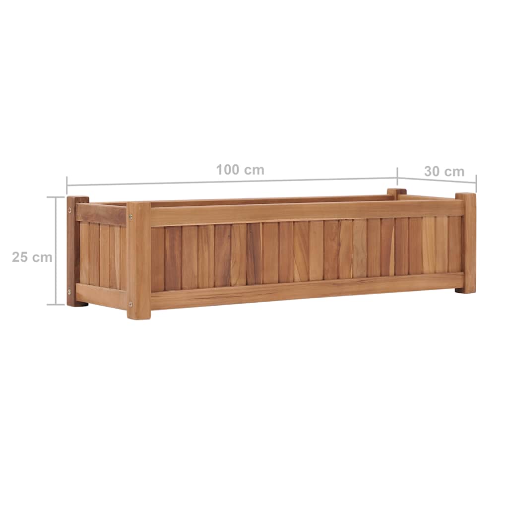 Povišena gredica 100 x 30 x 25 cm od masivne tikovine