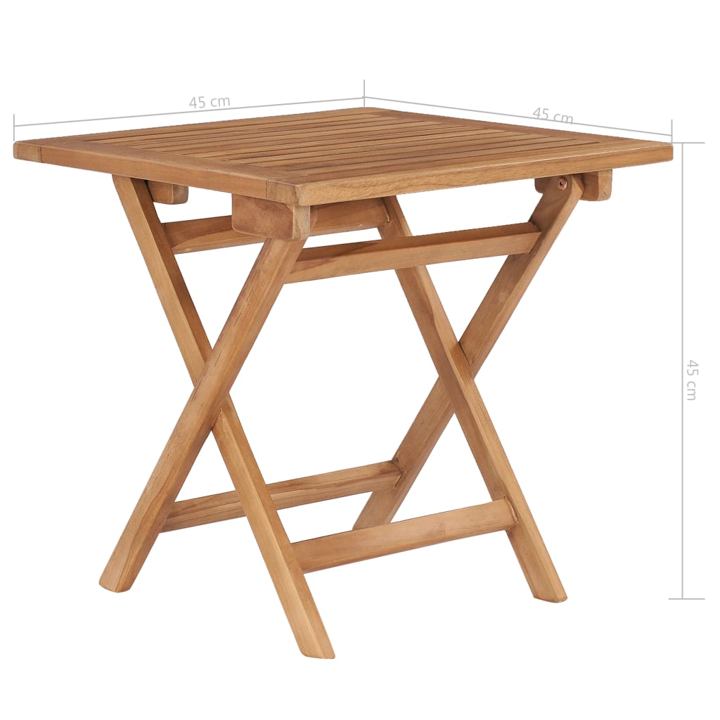 Sklopivi vrtni stol od masivne tikovine 45 x 45 x 45 cm