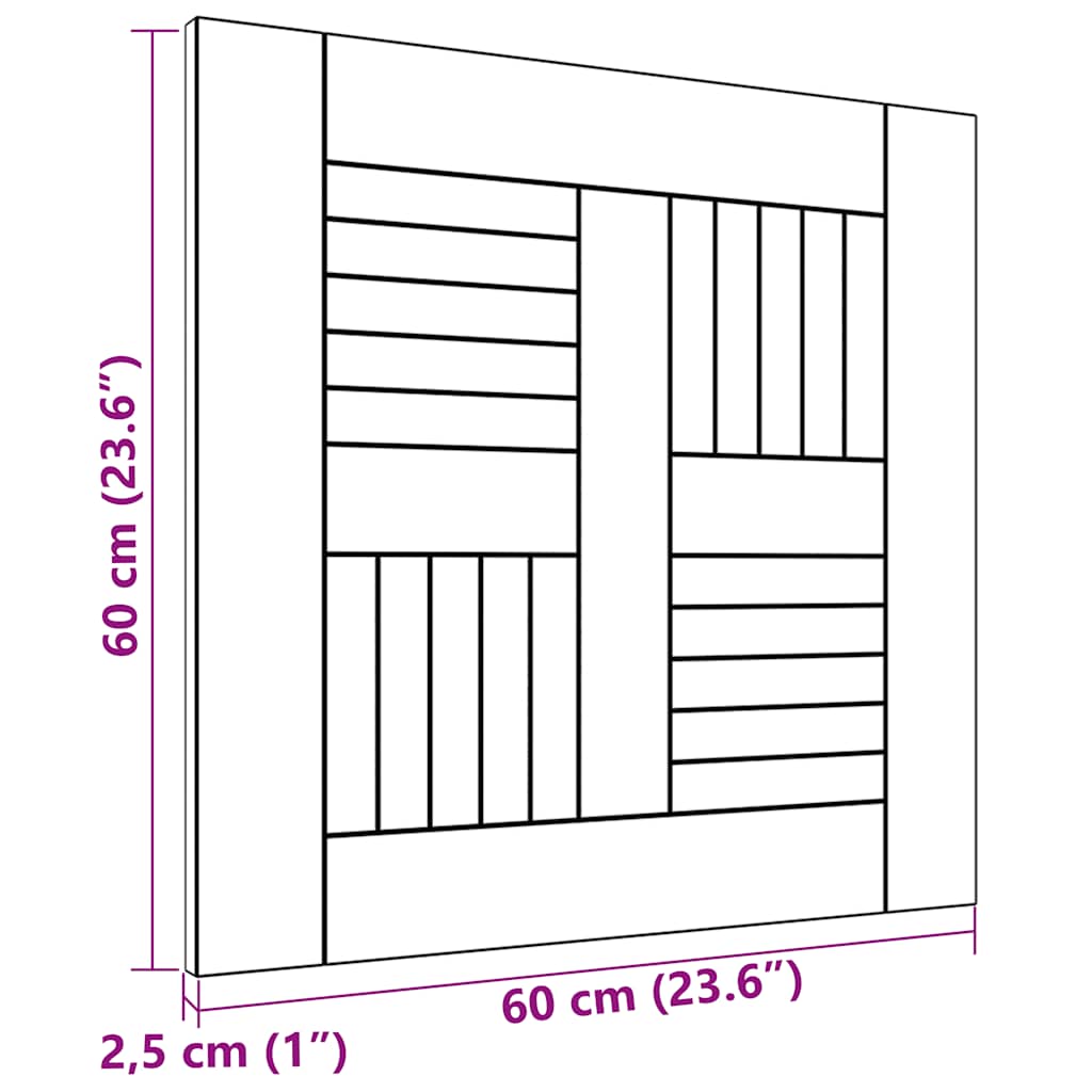 Stolna ploča od masivne tikovine 60 x 60 x 2,5 cm
