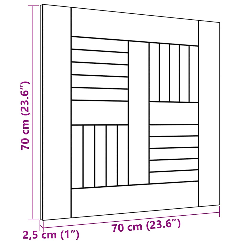Stolna ploča od masivne tikovine 70 x 70 x 2,5 cm