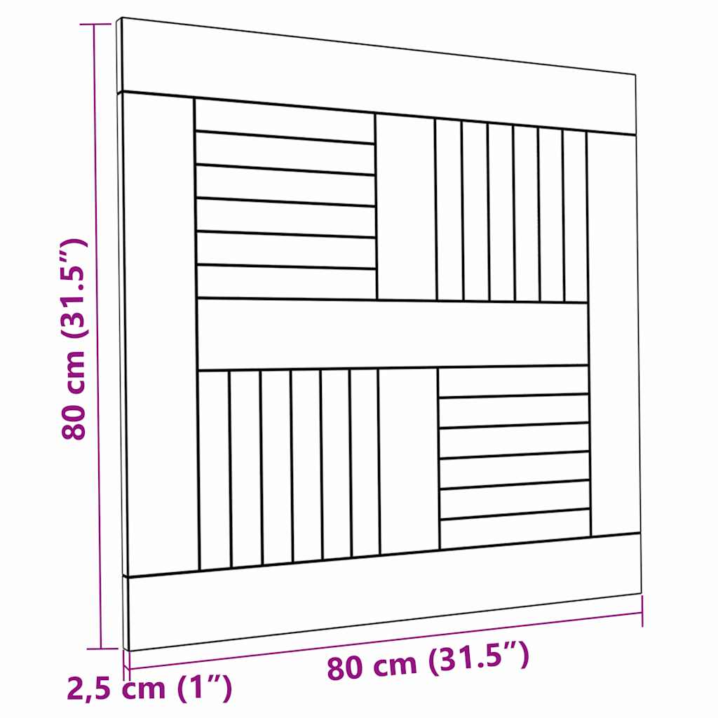 Stolna ploča od masivne tikovine četvrtasta 80 x 80 x 2,5 cm