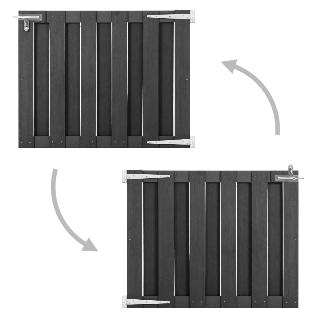 Vrtna vrata od WPC-a 100 x 80 cm siva