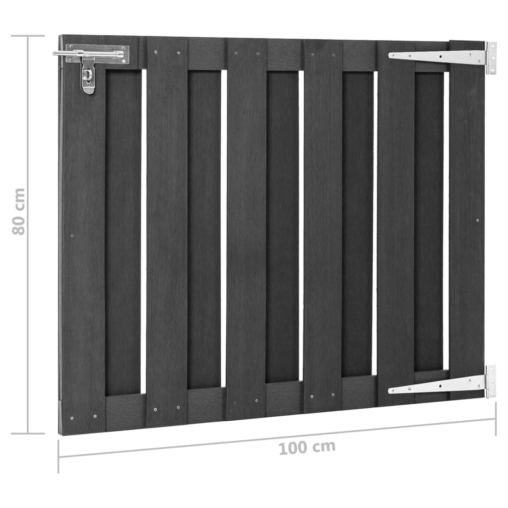 Vrtna vrata od WPC-a 100 x 80 cm siva