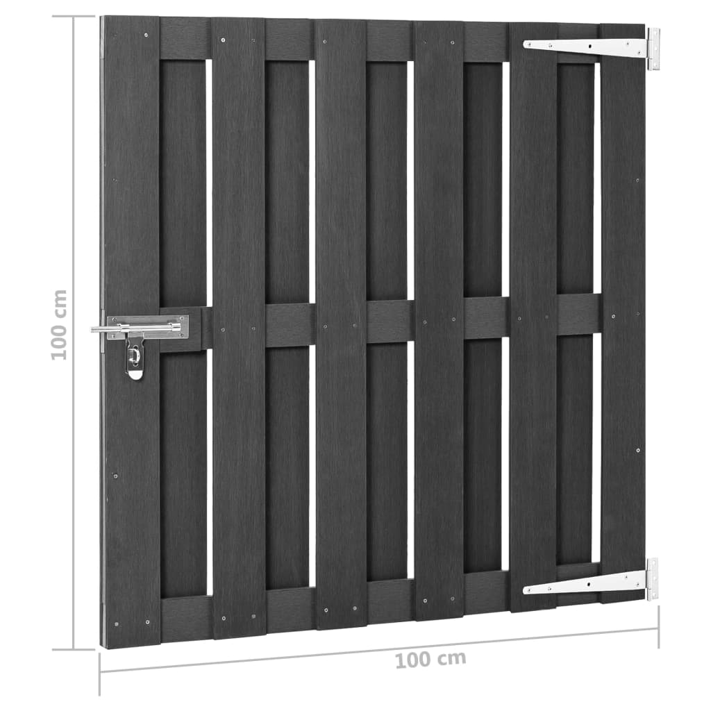 Vrtna vrata od WPC-a 100 x 100 cm siva