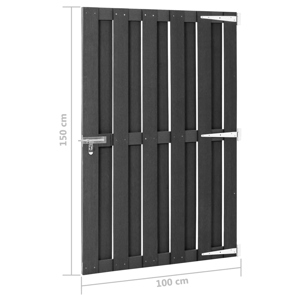Vrtna vrata od WPC-a 100 x 150 cm siva