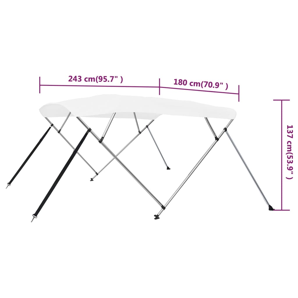 Tenda bimini s 4 luka bijela 243 x 180 x 137 cm