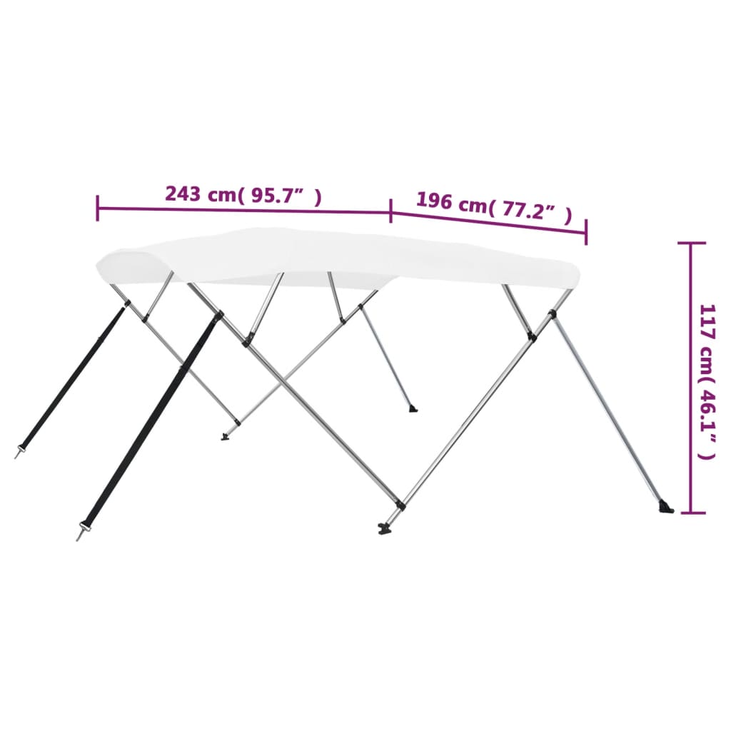 Tenda bimini s 4 luka bijela 243 x 196 x 137 cm