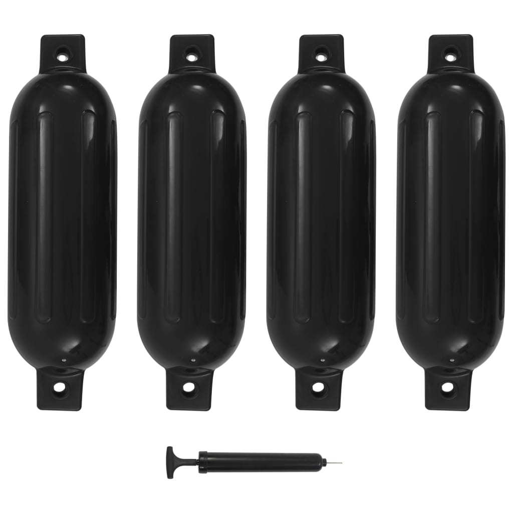 Bokobrani za brod 4 kom crni 51 x 14 cm PVC
