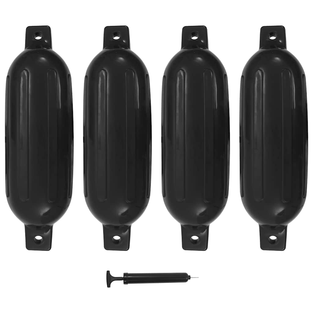 Bokobrani za brod 4 kom crni 58,5 x 16,5 cm PVC