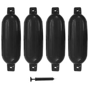 Bokobrani za brod 4 kom crni 58,5 x 16,5 cm PVC