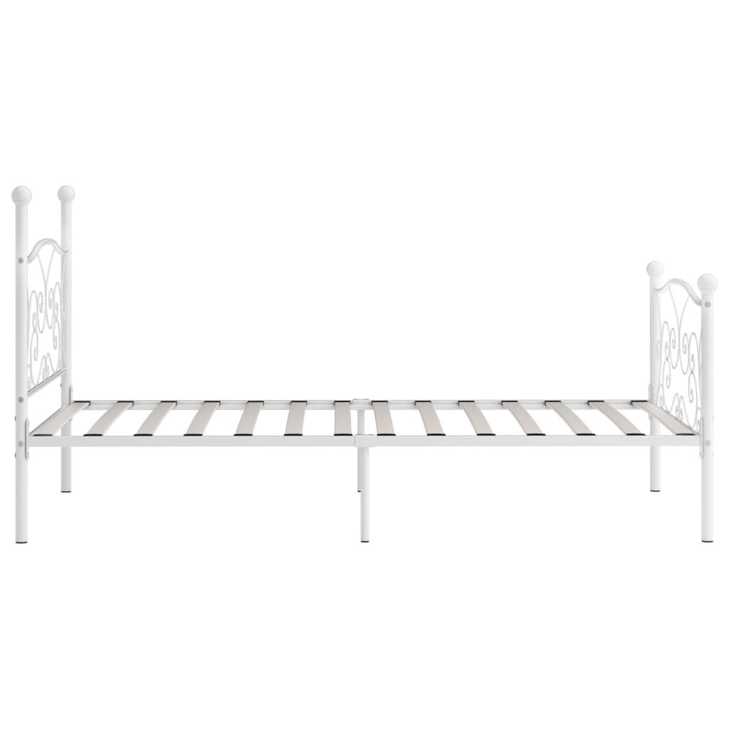 Okvir za krevet s podnicama bijeli metalni 90 x 200 cm