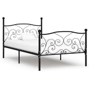 Okvir za krevet s podnicama crni metalni 90 x 200 cm