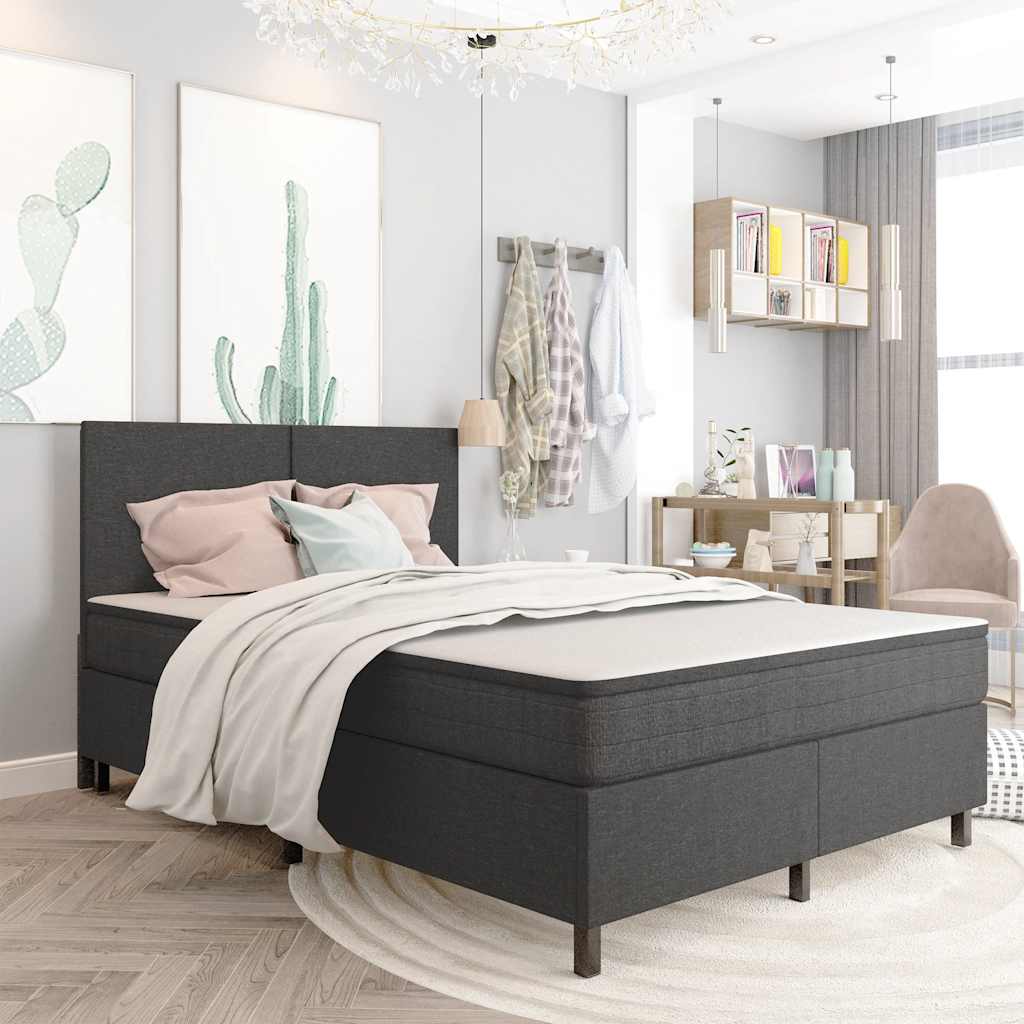 Box spring okvir za krevet od tkanine sivi 140 x 200 cm