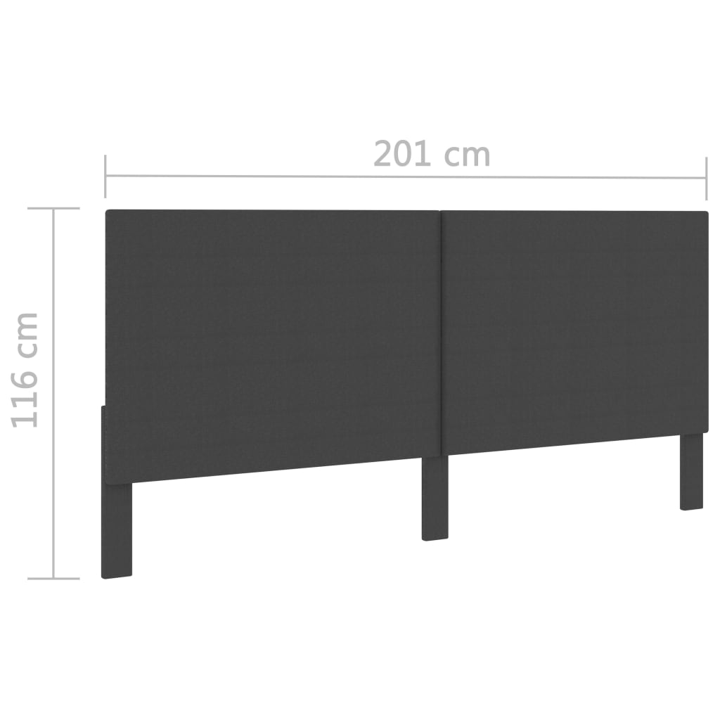 Uzglavlje od tkanine tamnosivo 200 x 200 cm