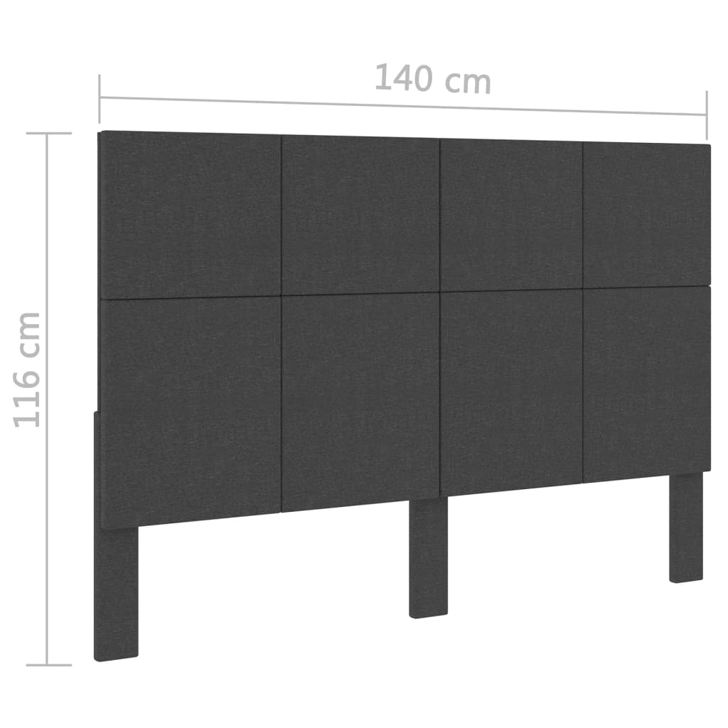 Uzglavlje od tkanine tamnosivo 140 x 200 cm