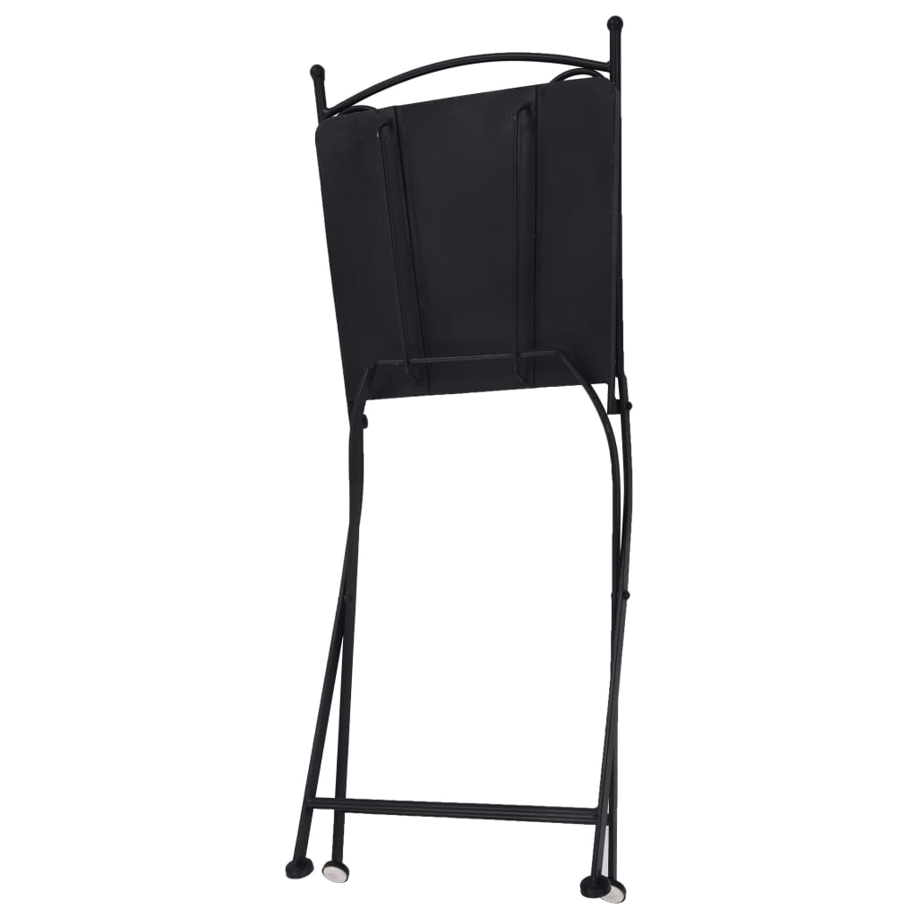 3-dijelni mozaični bistro set s keramičkim pločicama sivi