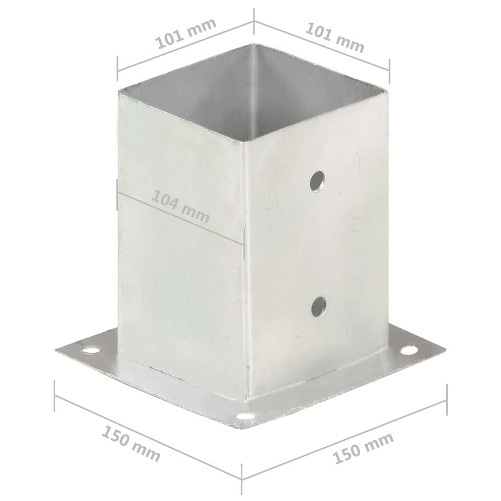Sidra za stupove 4 kom od pocinčanog metala 101 mm