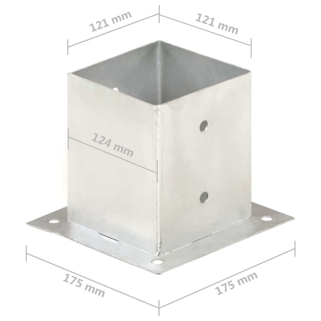 Sidra za stupove 4 kom od pocinčanog metala 121 mm