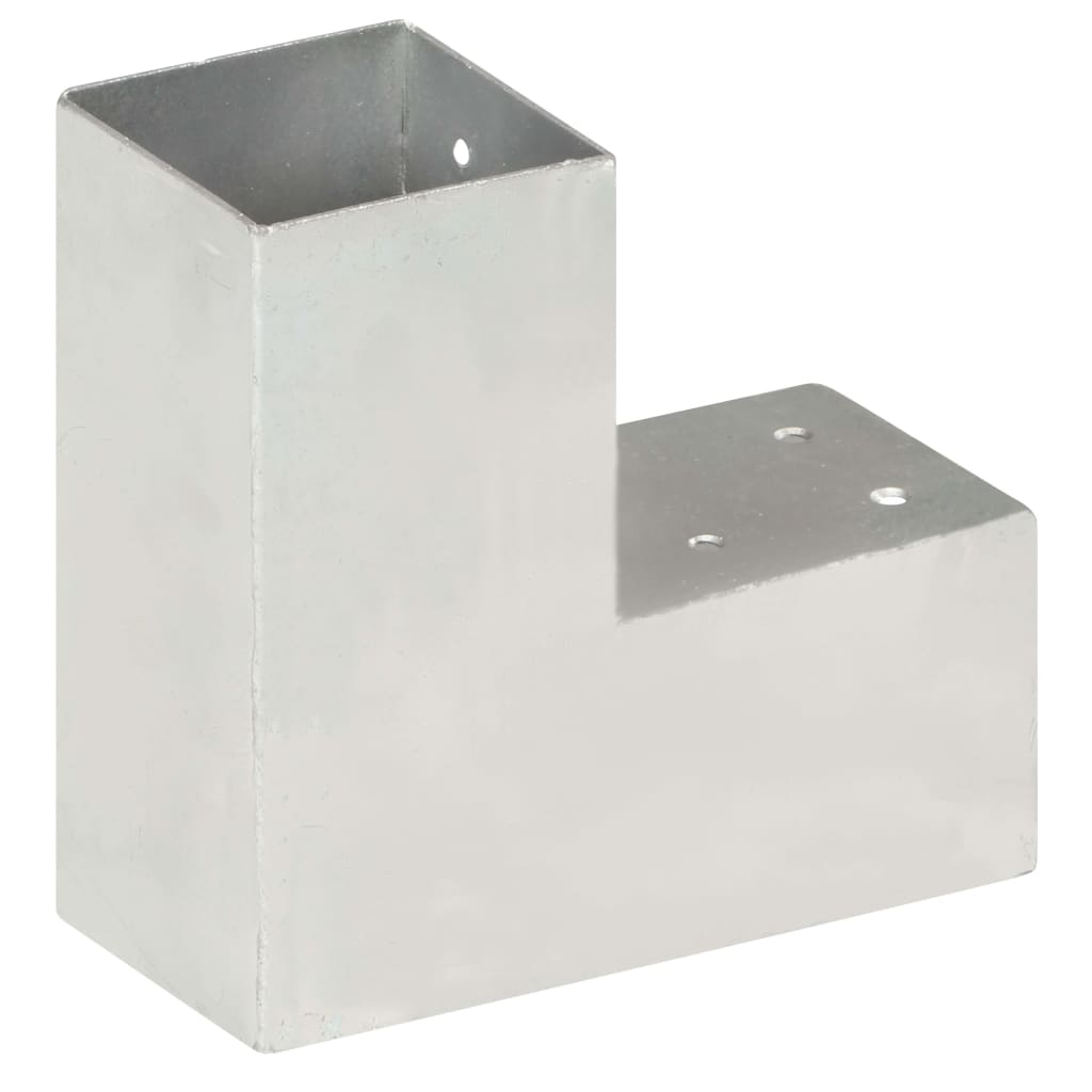 Spojnici za stupove u L-obliku 4 kom pocinčani metal 81 x 81 mm