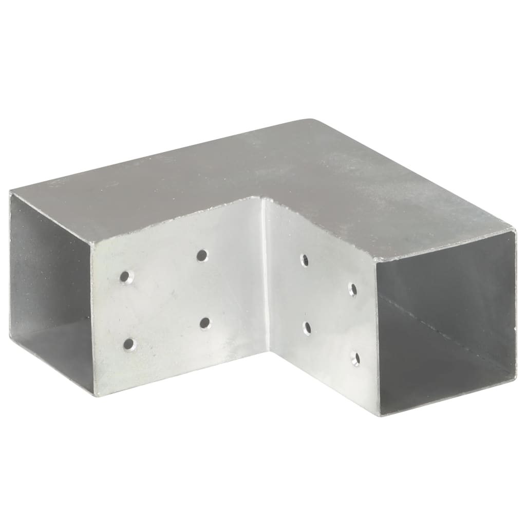 Spojnici za stupove u L-obliku 4 kom pocinčani metal 81 x 81 mm