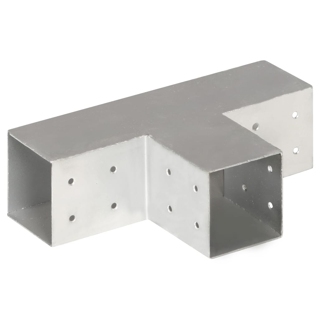 Spojnici za stupove u T-obliku 4 kom pocinčani metal 81 x 81 mm