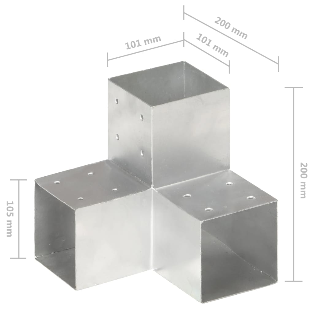 Spojnik za stupove u Y-obliku od pocinčanog metala 101 x 101 mm