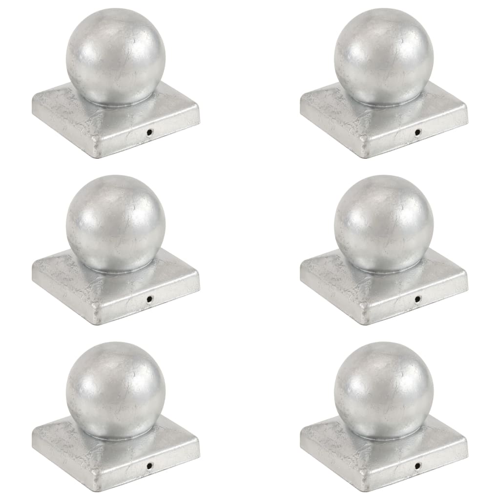 Poklopci za stupove 6 kom kuglasti metalni 101 x 101 mm