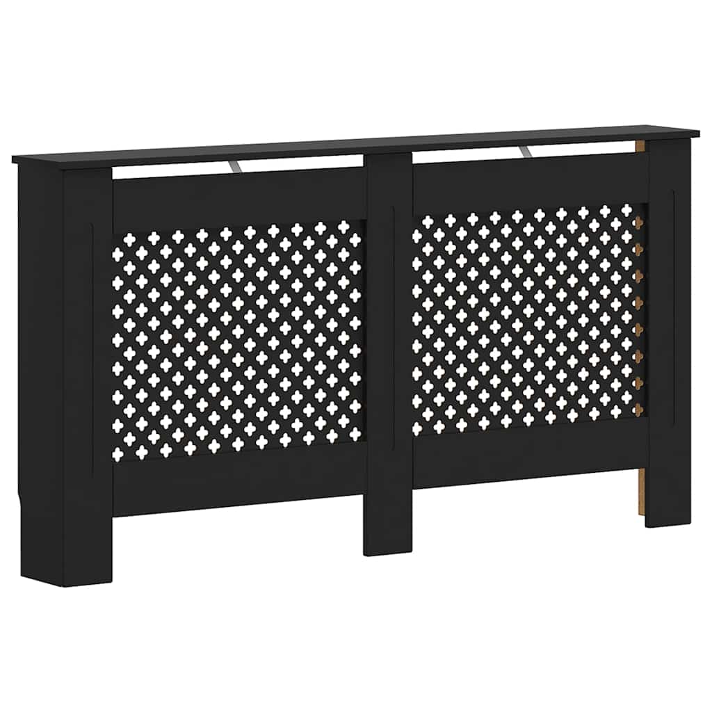 Pokrov za radijator crni 152 x 19 x 81,5 cm MDF