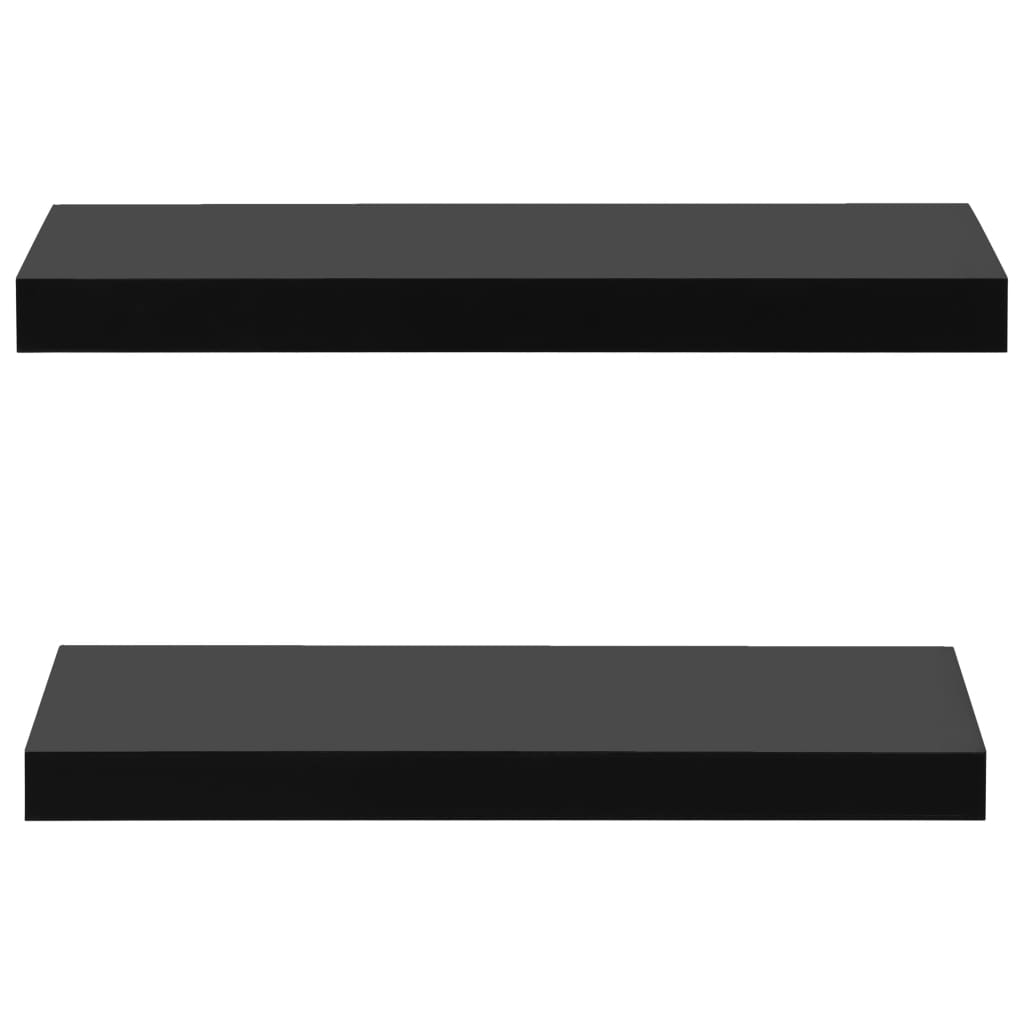 Plutajuće zidne police 2 kom crne 40 x 20 x 3,8 cm
